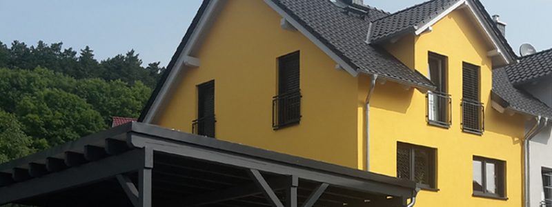 Massives Doppelhaus, Jena 2016 - Doppelhaushälfte mit Carport